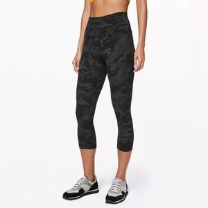 lululemon Align High-Rise Crop 21" Leggings 8 Incognito Camo Multi Grey Black